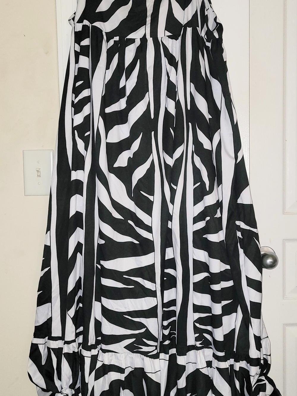 Black & White Zebra Print Maxi Dress